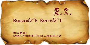 Rusznák Kornél névjegykártya